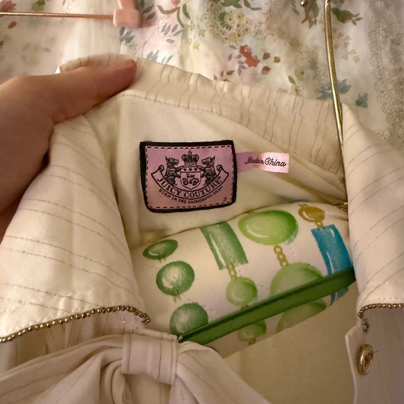 Juicy Couture Cream Peter Pan Collar Blouse ASO Zooey Deschanel - Picture 9 of 11